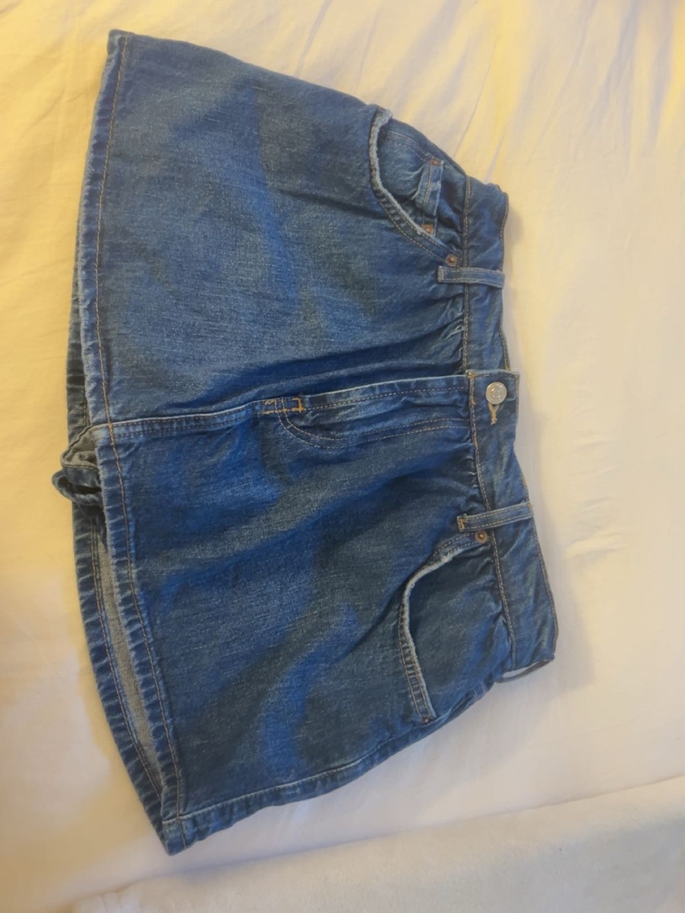 We The Free Blue Denim Skort